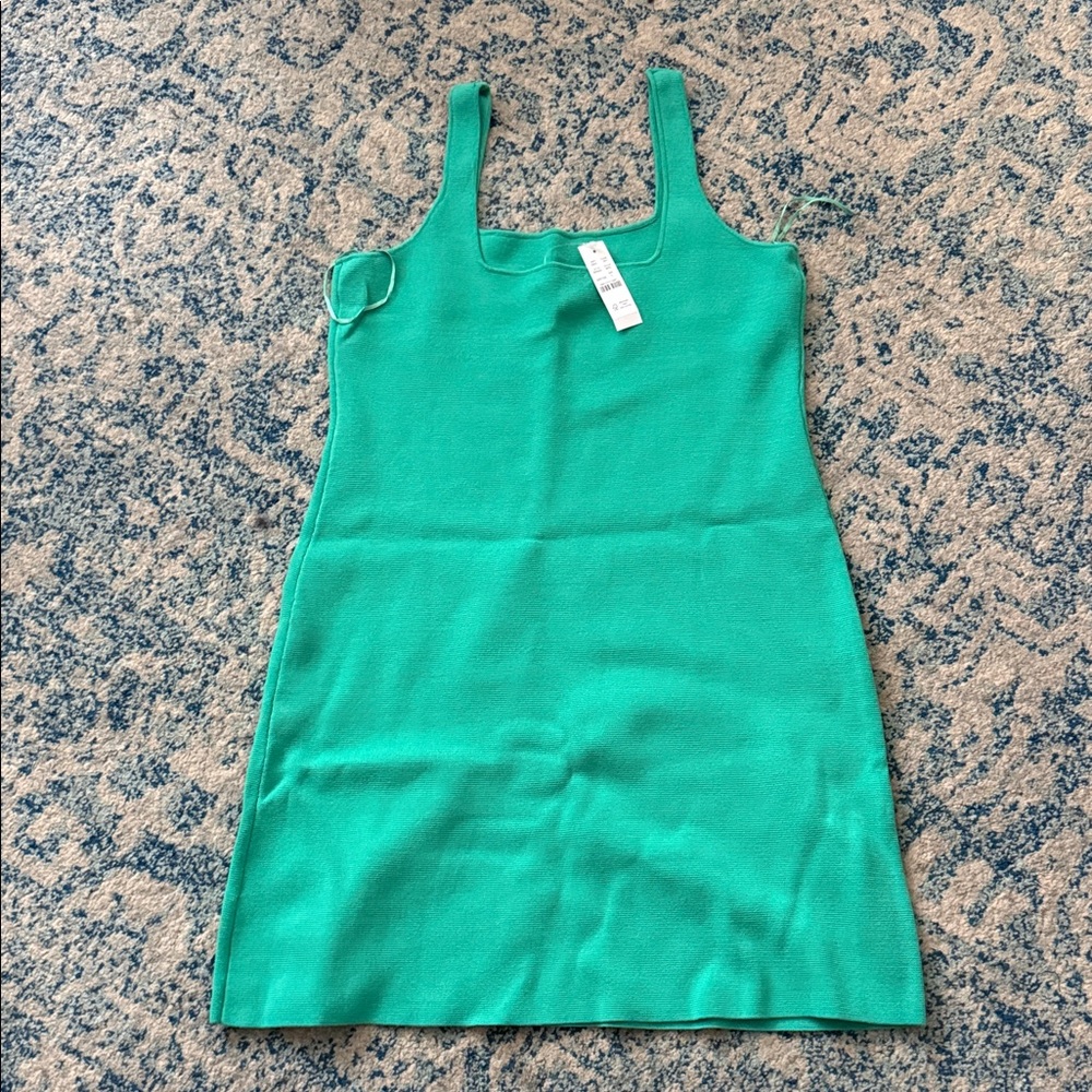 NWT Jcrew stretch mini tank dress green sz Large L